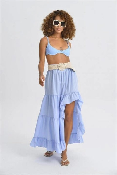 nedo7 Audrey Frilly Slit Detail Skirt 4037