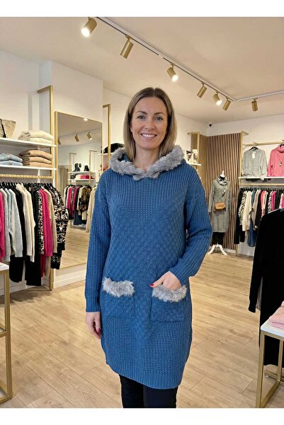 Volupta Knitted sweater with Hooded and pockets