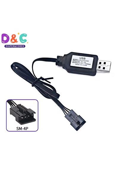 Bİ TIK BİLİŞİM 7.4V SM-4P FİŞ USB ŞARJ ALETİ 4 PİN Lİ-İON PİL ŞARJ ADAPTÖRÜ 4...