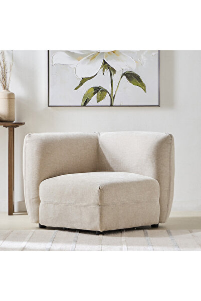 Home Box Vigo Corner Fabric Sofa- Beige