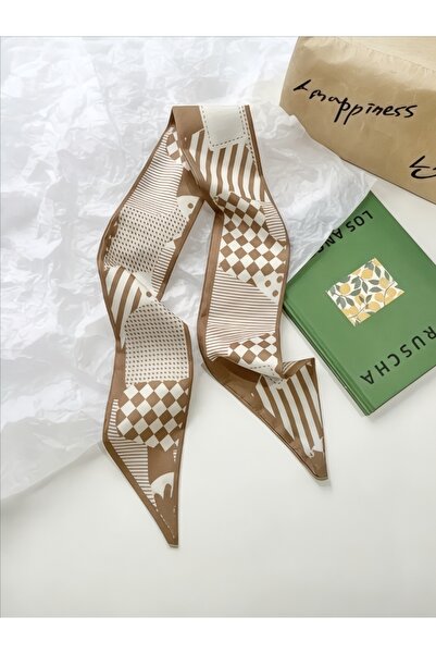 QA Quella Accessories إكسسوارات شعر بنمط خطوط هندسية - باندانا - وشاح - حقيبة