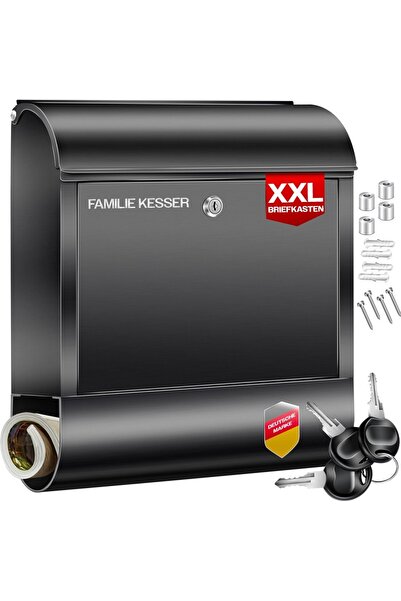 KESSER XXL stainless steel mailbox with newspaper compartment