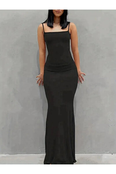 nedo7    Women's Sleeveless Straps Bodycon Long Viscose Dress