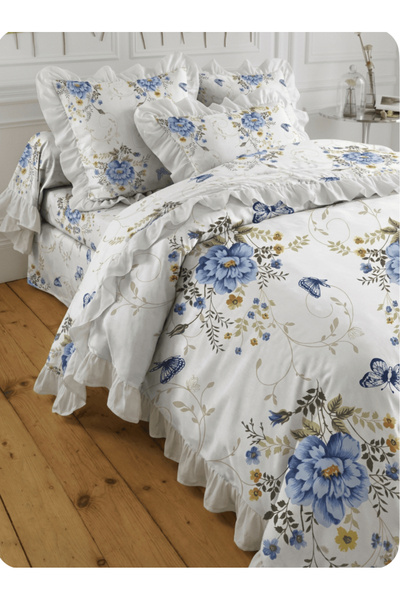 By Masuaa Single Ruffled Duvet Cover and 1 Ruffled Pillowcase | |   Without S...