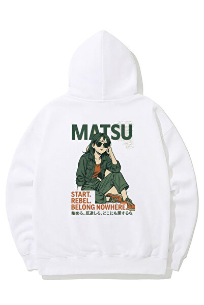 ELNOYA سويت شيرت مريح بأكمام طويلة للجنسين باللون الأبيض مكون من مطبوع خيوط م...