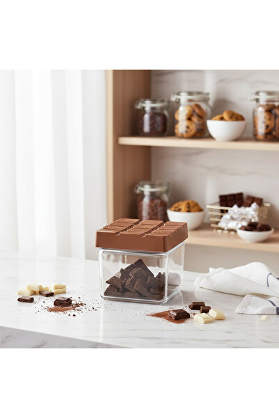 YAZICI Plastic Storage Container with Lid 500 ml – Chocolate Themed and Snack...