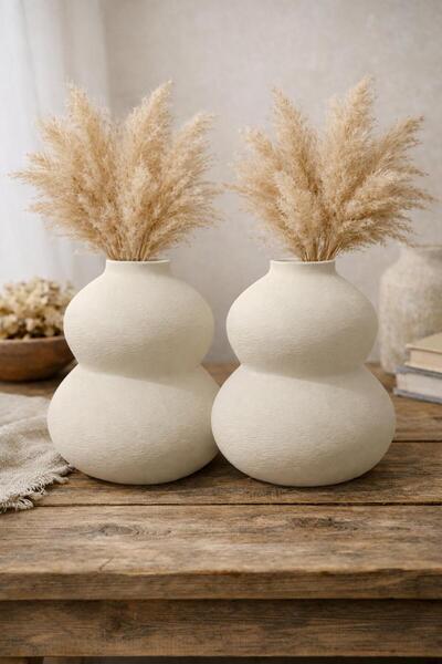rufhomedesign 2’li Modern Şık Bohem 12 cm Vazo Pinterest Pampas Vazosu Dekora...