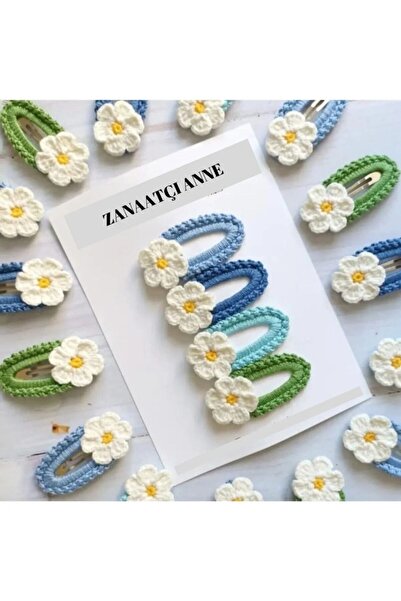 zanaatçı anne Χειροποίητο σετ 4 χρωματιστών κουμπωμάτων από νήμα πλεξίματος A...