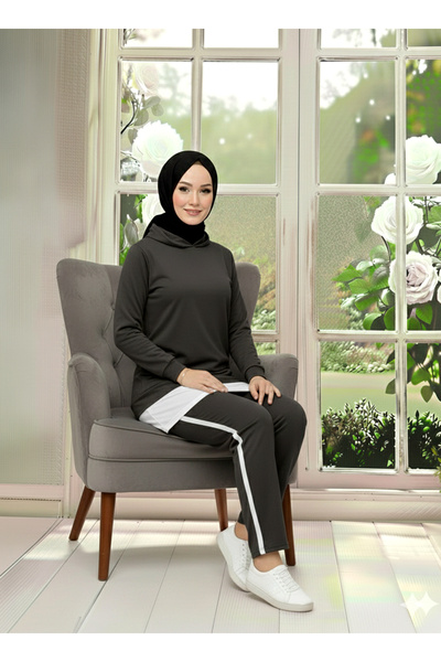 DESTEMODA Tunic Set Hooded Smoked 3004