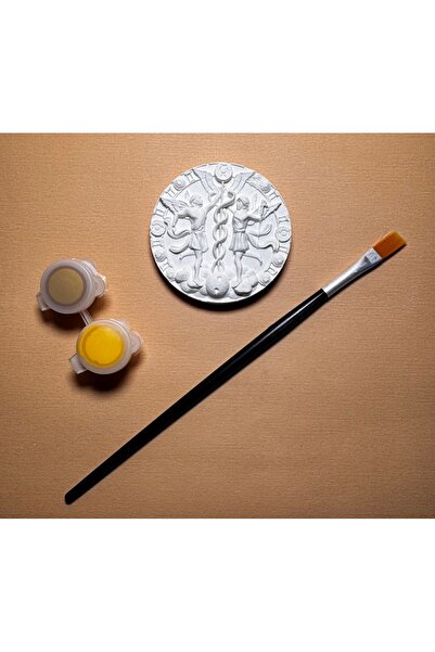 SİESPURE İkizler Burcu Boyama Seti – Alçı Burç Figürü, Sarı & Yaldızlı Sarı B...