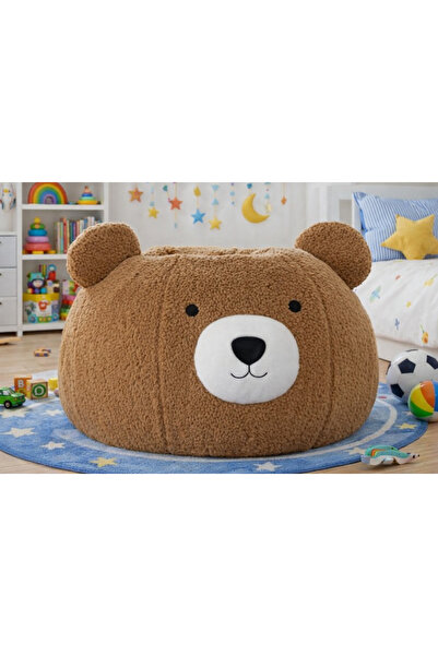 zabonti home Ayı Puf Kahverengi Teddy Çocuk Odası Pufu