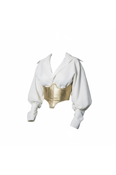 Pastelist. Suni deri kroko göğüs altı korse