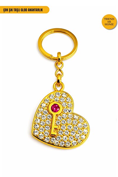OSKAR FIRÇA Very Stylish Gold Stone Keychains – Colorful Shiny Crystal Stone ...