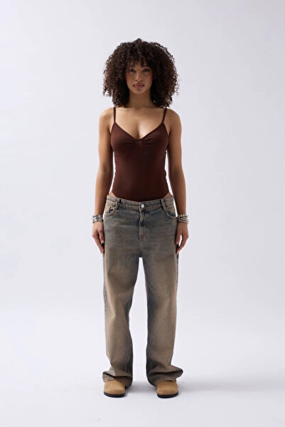 nedo7    Gathered Front Strappy Bodysuit