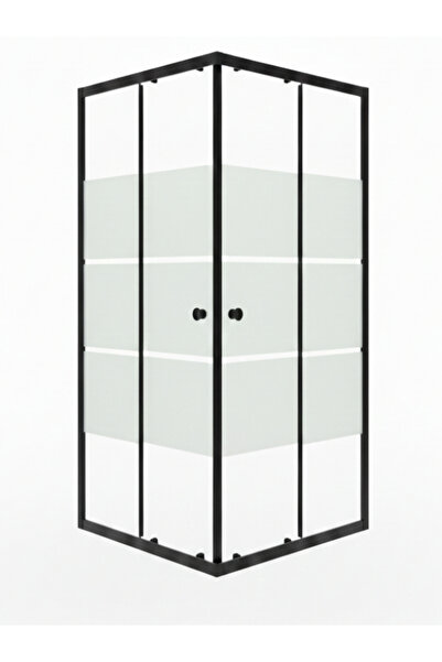 albert dusch Kare Siyah Profil Kumlama Box Desen Temperli Cam Duşakabin 2 Yıl...