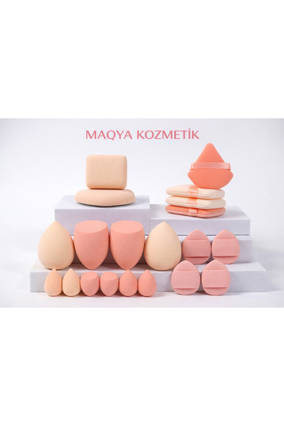 MAQYA KOZMETİK PROFESYONEL Makyaj Süngeri Seti 20 Parça/Fondöten-Kapatıcı-All...