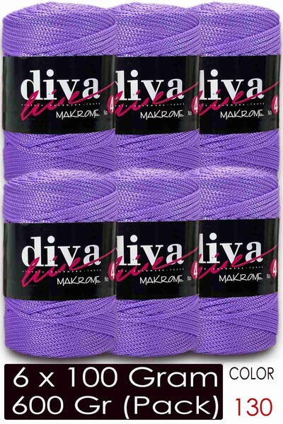 Diva İplik Diva Macrame Cord Thick (No:4) 130 Lilac (Pack of 6)