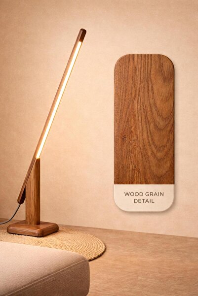 AZM DESİGN Ahşap Led Lambeder - Modern Dekoratif Yer Aydınlatması