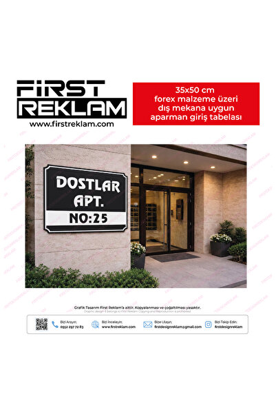 Home DOSTLAR APARTMANI 5MM FOREX DEKOTA ÜZERİ FOLYO KAPI GİRİŞ TABELASI - DIŞ...