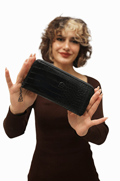 SOSELA Women's Wallet Black Crocodile Ssl-4032