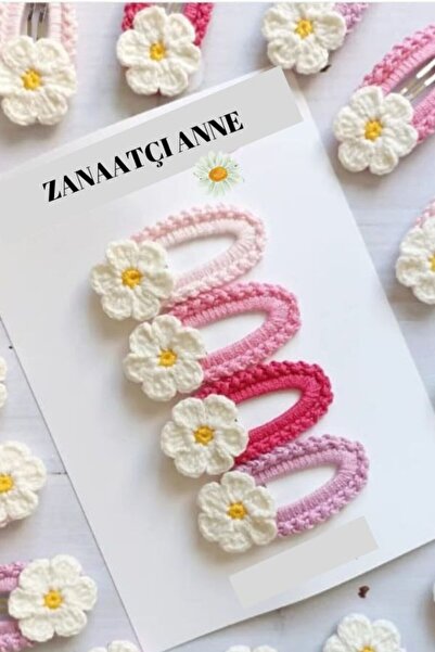 zanaatçı anne Χειροποίητο σετ 4 χρωματιστών κουμπωμάτων από νήμα πλεξίματος A...