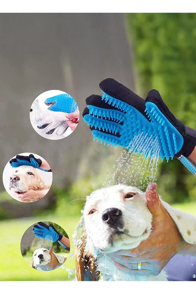 Yallabena قفازات استحمام للعناية بالحيوانات الأليفة مع خرطوم مياه - مجموعة غس...