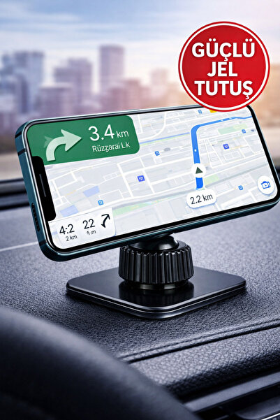 TOYFEST Jel Yapışkanlı Araba Telefon Tutucu – Torpido Tipi, Güçlü Tutuş, Navi...