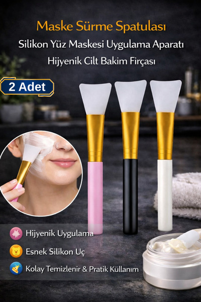 Hane Dostu 2 Adet Maske Sürme Spatulası Silikon Yüz Maskesi Uygulama Aparatı ...