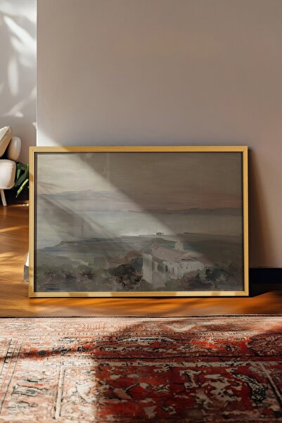 Postifull Tablou vintage, poster cu rama bej, decor de perete vintage