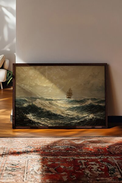 Postifull Vintage slika, poster u smeđoj ramovani, vintage zidni dekor