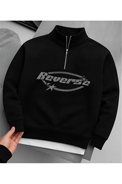 Risil-Nu Company Unisex Half Zipper 3Yarn (Sha Fleece-Lined Winter Stone Ba P...