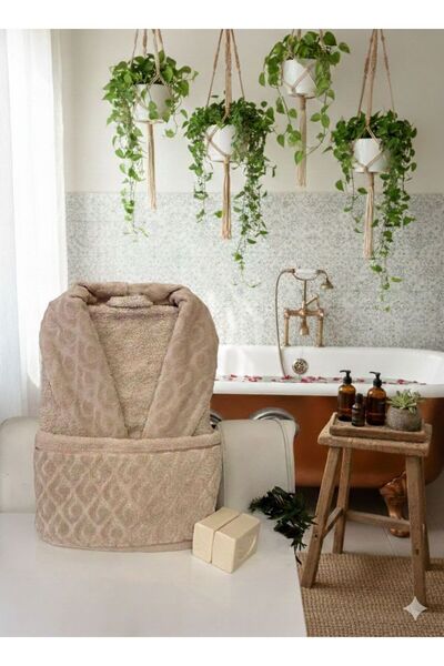 Mustgross Cotton Unisex Bathrobe and Head Towel Set – Soft Textured, High Abs...