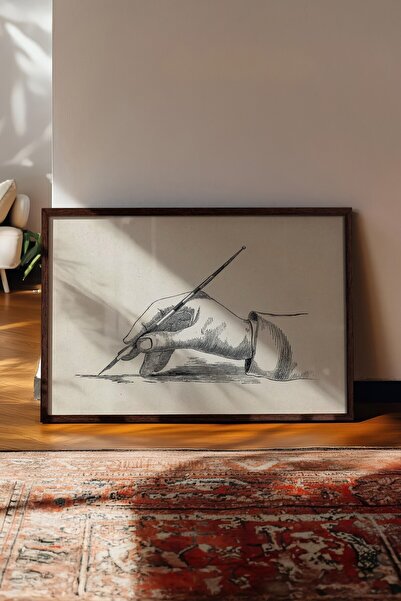 Postifull Tablou vintage, poster cu rama maro, decor de perete vintage