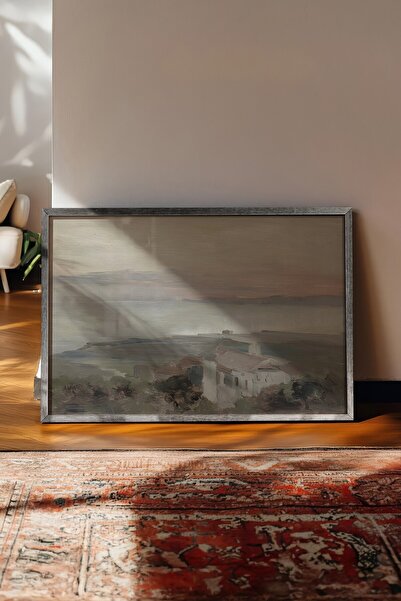 Postifull Tablou vintage, poster cu rama argintie, decor de perete vintage