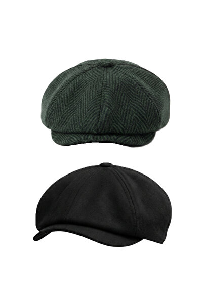 derikem Men's Winter Cap Hat Eight-Piece Classic Model British Cap