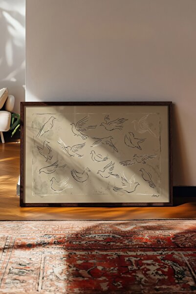 Postifull Vintage Tablo, Kahverengi Çerçeveli Poster, Vintage Duvar Dekoru