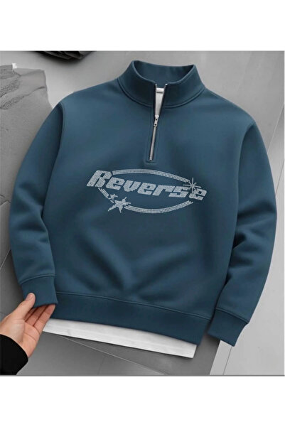 Risil-Nu Company Unisex Half Zipper 3Yarn (Sha Fleece-Lined Winter Stone Ba P...