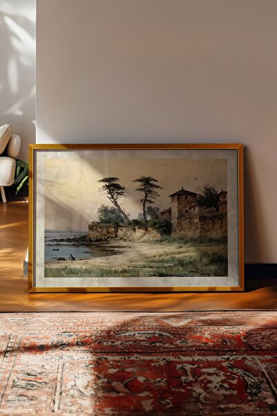 Postifull Tablou vintage, poster cu rama aurie, decor de perete vintage