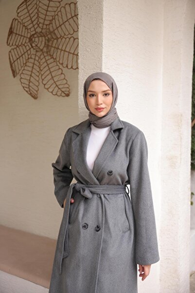 Bwest Belden Lace-Up Double-Breasted Jacket Collar Long Cashmere Coat - (38-4...