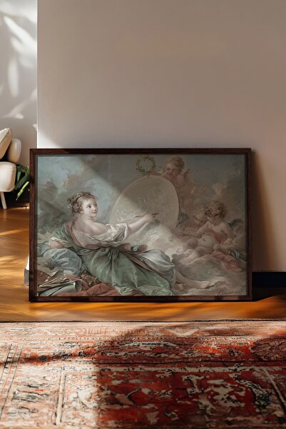 Postifull Tablou vintage, poster cu rama maro, decor de perete vintage