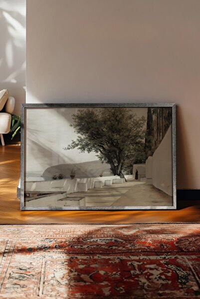 Postifull Tablou vintage, poster cu rama argintie, decor de perete vintage