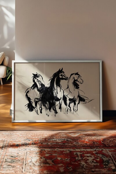 Postifull Tablou vintage, poster cu rama alba, decor de perete vintage