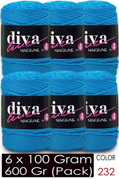 Diva İplik Diva Macrame Cord Thick (No:4) 232 Light Turquoise (Pack of 6)