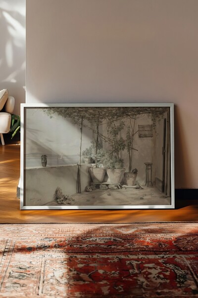 Postifull Tablou vintage, poster cu rama alba, decor de perete vintage