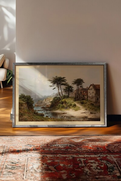 Postifull Vintage ζωγραφική, αφίσα με ασημένιο πλαίσιο, vintage διακόσμηση το...