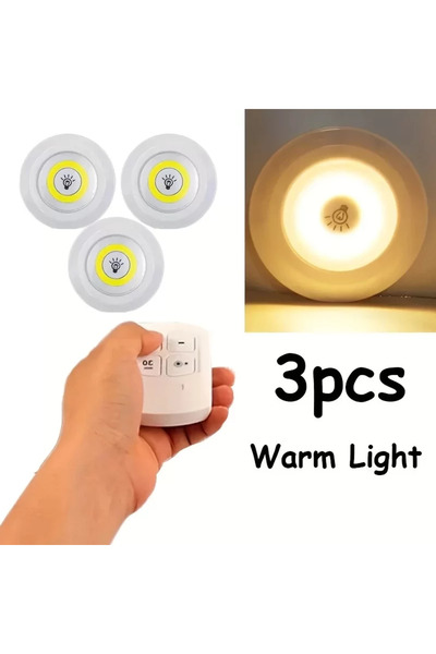 VANCH Uzaktan Kumandalı Yapışkanlı 3'lü Led Spot Lamba (5264)