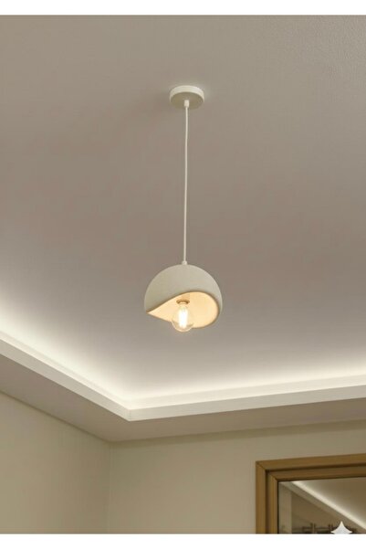 abacıshop 20 cm beton görünümlü sarkıt avize bohem iskandinav tasarım