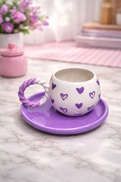 İZart Bubble Knit Handle Purple Plate - Special Embossed with Purple Heart Pa...