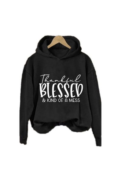 MARKATEM Hooded Kangaroo Pocket 3-Thread Cotton Blased Print Sweatshirt