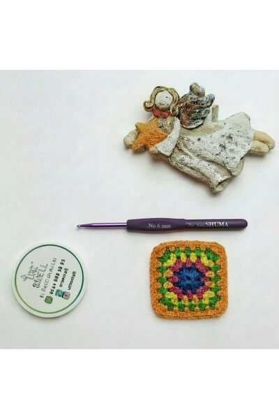 urzsmell إبرة كروشيه بنفسجية بمقبض سيليكون من شوما، قطعة واحدة، إبرة كروشيه ب...